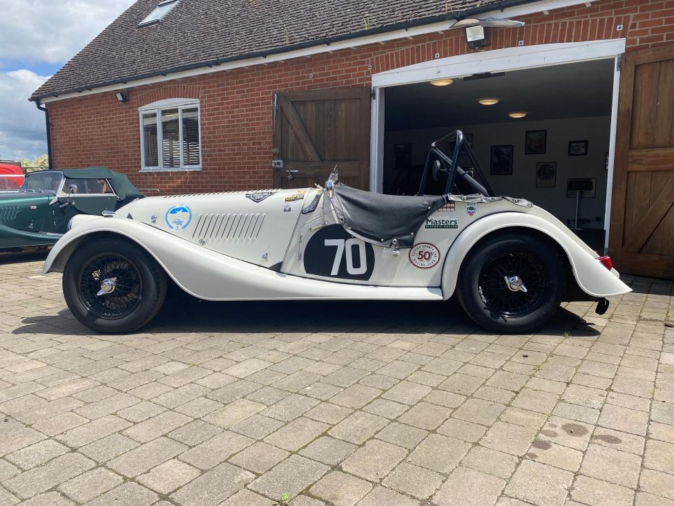 1959 Morgan +4 F.I.A race car. Photograph