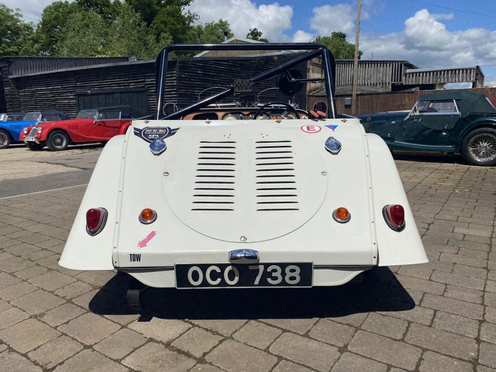 1959 Morgan +4 F.I.A race car. Photograph