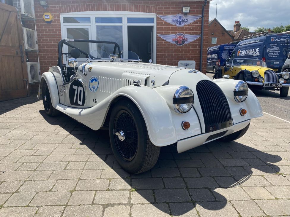 1959 Morgan +4 F.I.A race car. Photograph