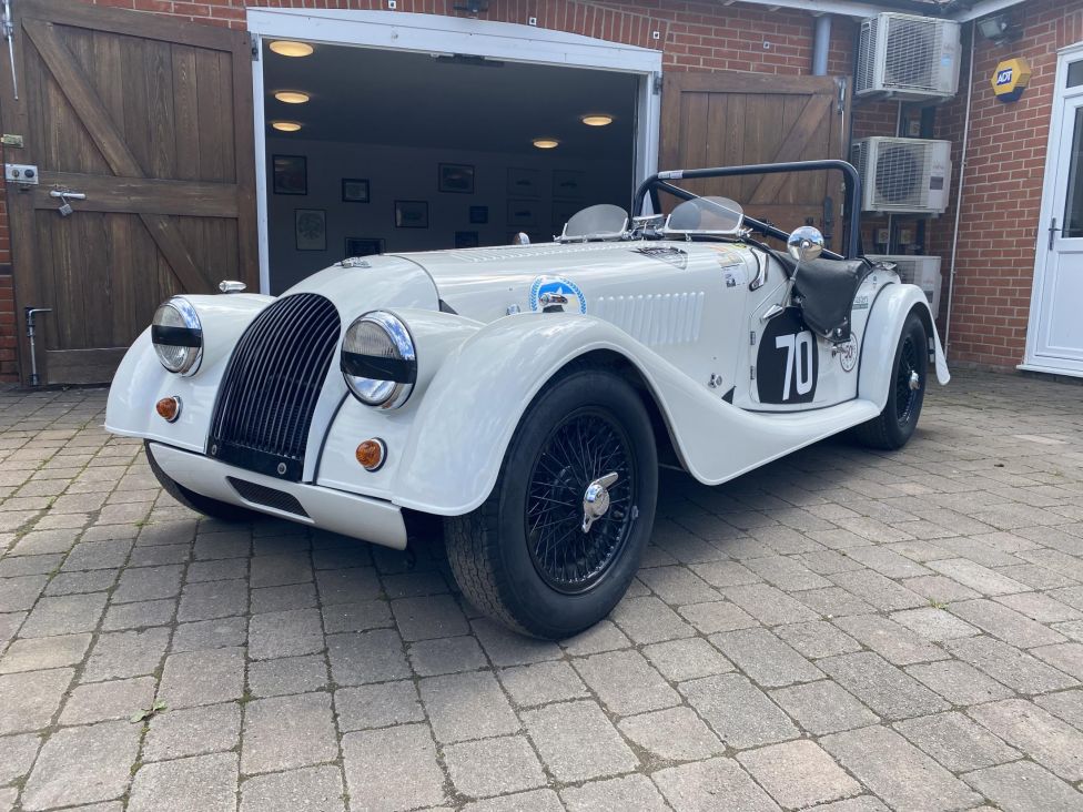 1959 Morgan +4 F.I.A race car. Photograph