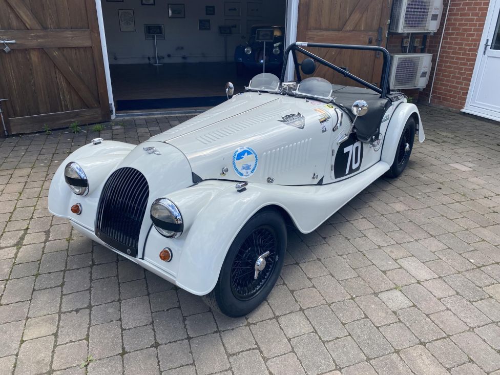 1959 Morgan +4 F.I.A race car. Photograph