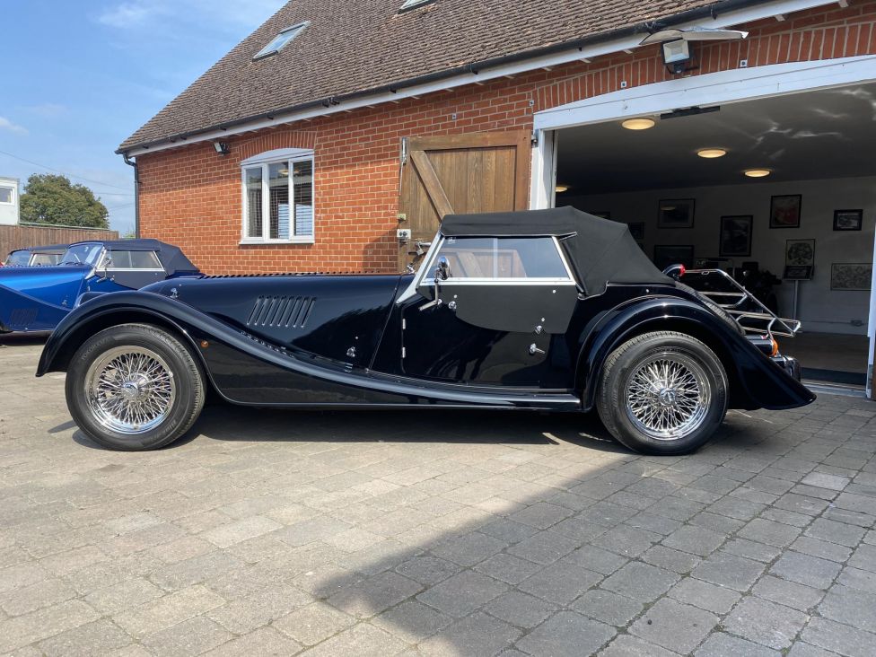 2016 Morgan plus 4 GDI in black. Photograph