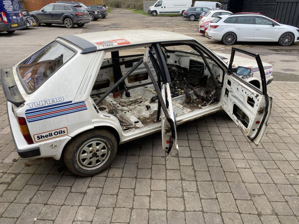 1984 Lancia Delta HF Turbo 1600 Group N Production saloon race car project. Photograph