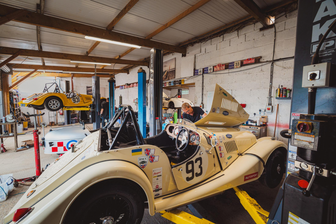 Morgan Race Cars in Workshop